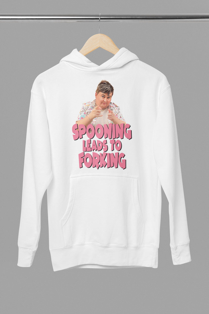 “SPOONING LEADS TO FORKING” hoodie!