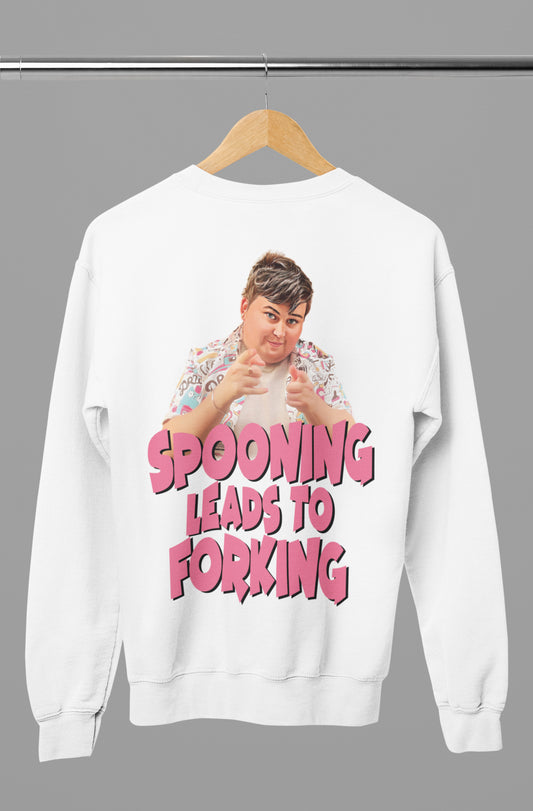 “SPOONING LEADS TO FORKING” sweater