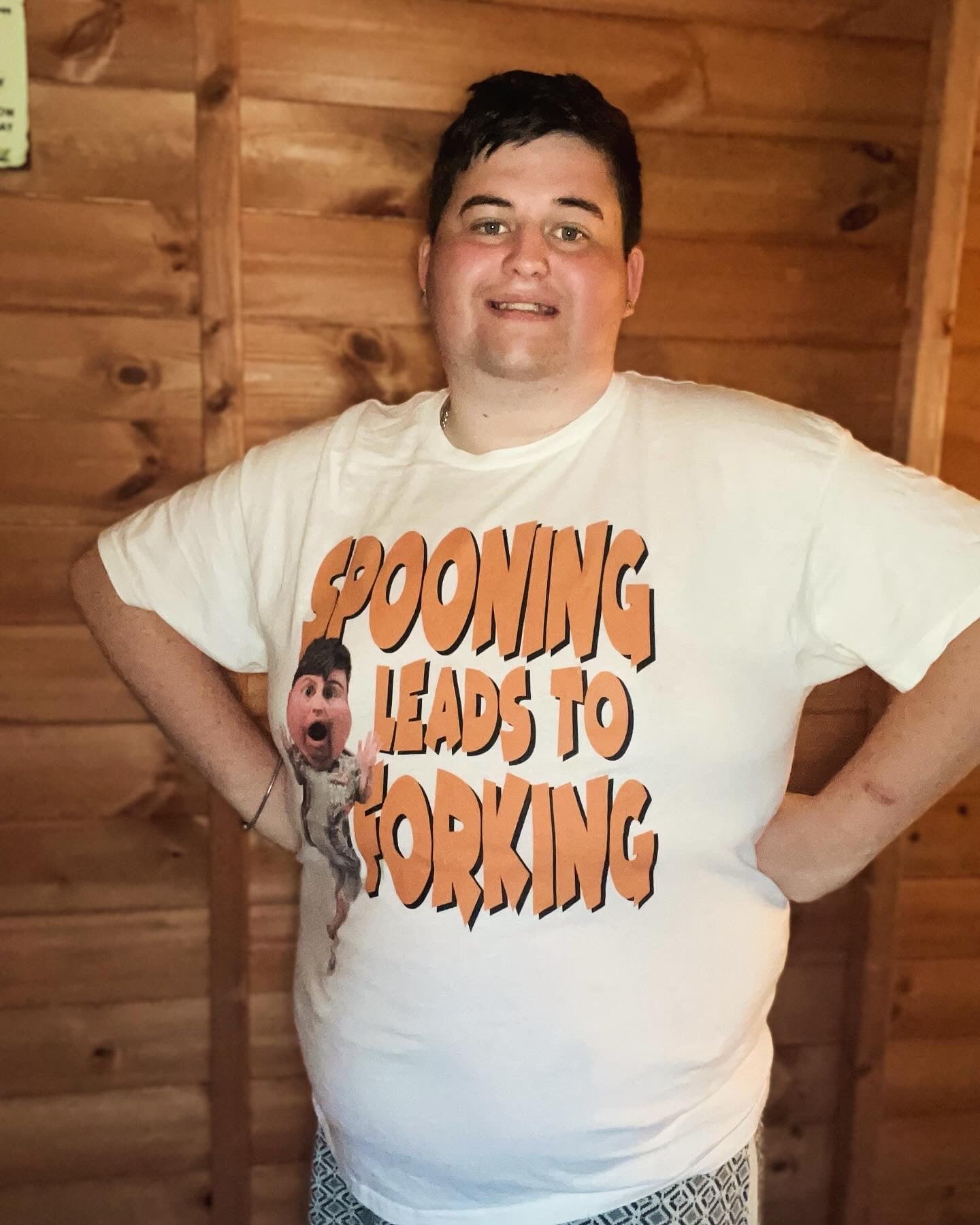 “SPOONING LEADS TO FORKING” T-shirt