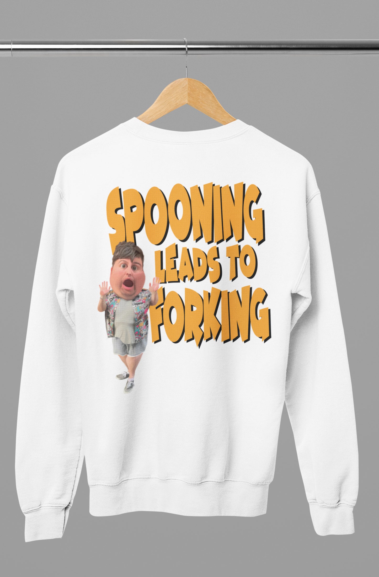 “SPOONING LEADS TO FORKING” sweater